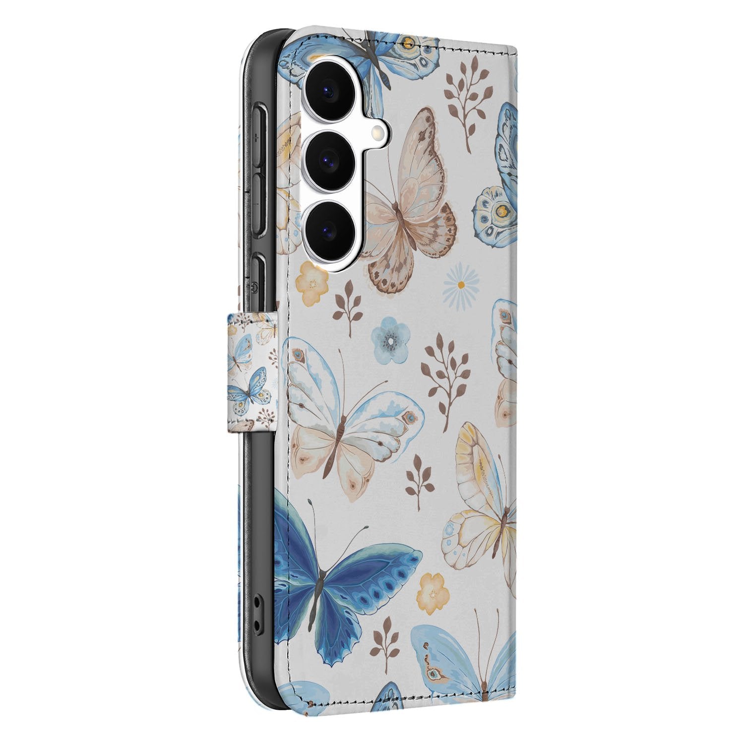 Samsung Galaxy S25 FE Vlinder Wallet Hoesje Met 3 Pasjes PU Leder