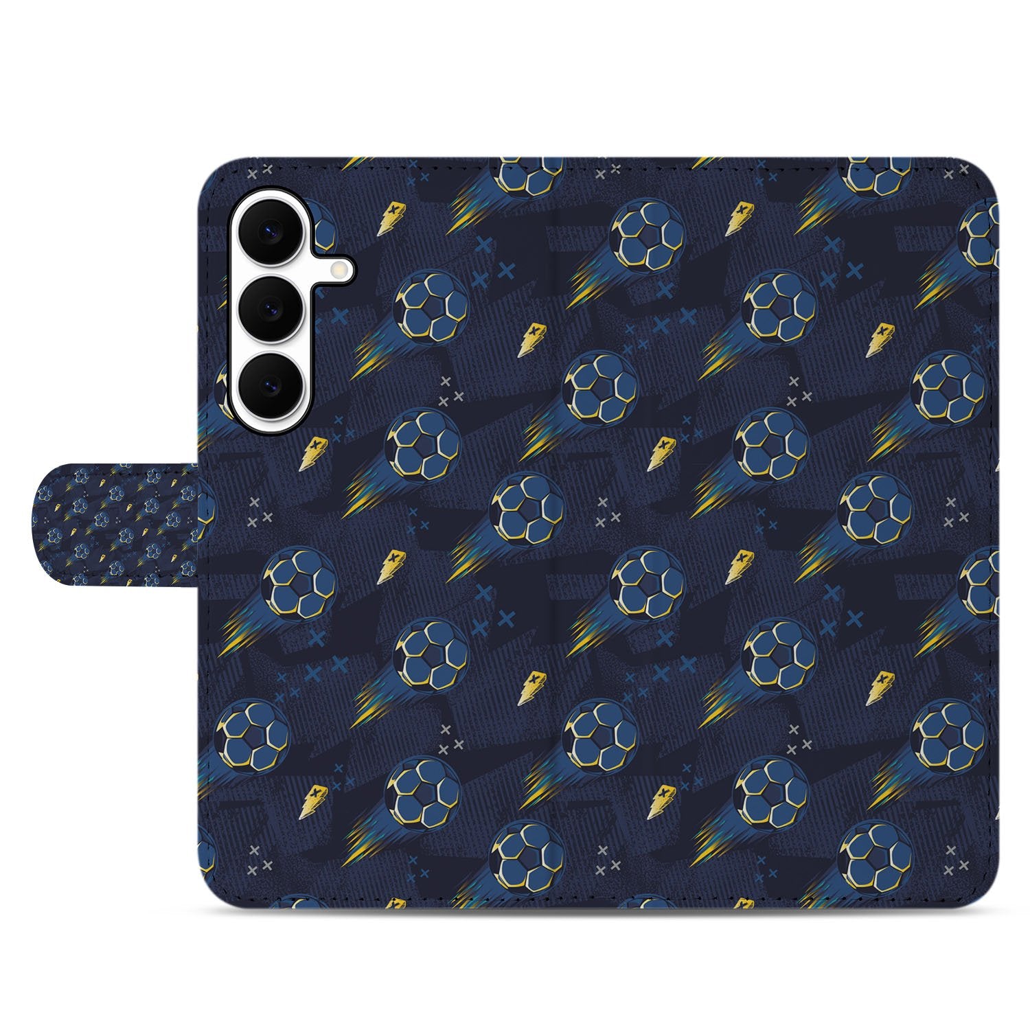 Samsung Galaxy S25 FE Hoesje Voetbal Design PU Leer Met 3 Pasjes