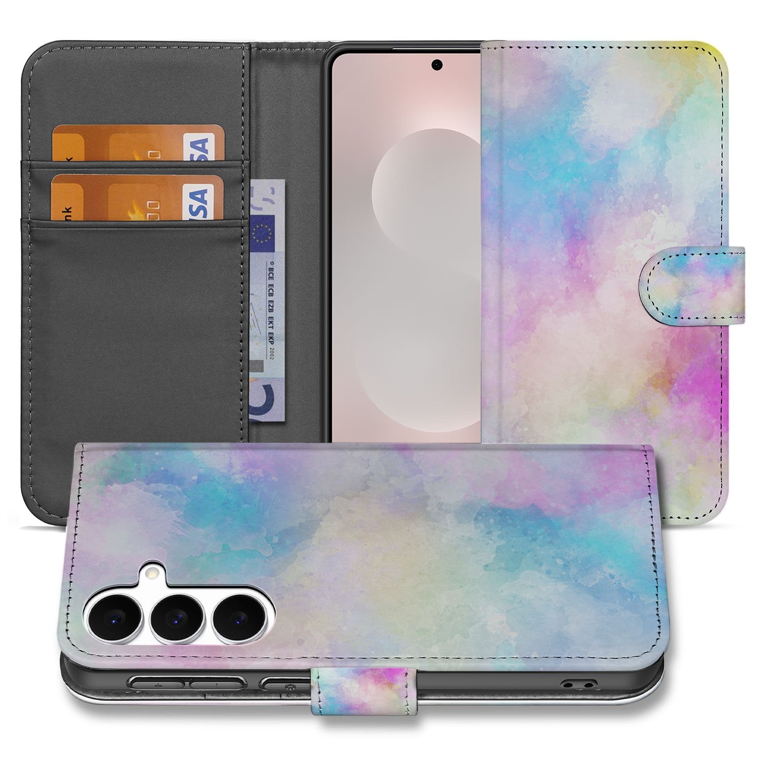 Samsung Galaxy S25 FE Bookcase Hoesje Met Pasjeshouder Watercolor Light