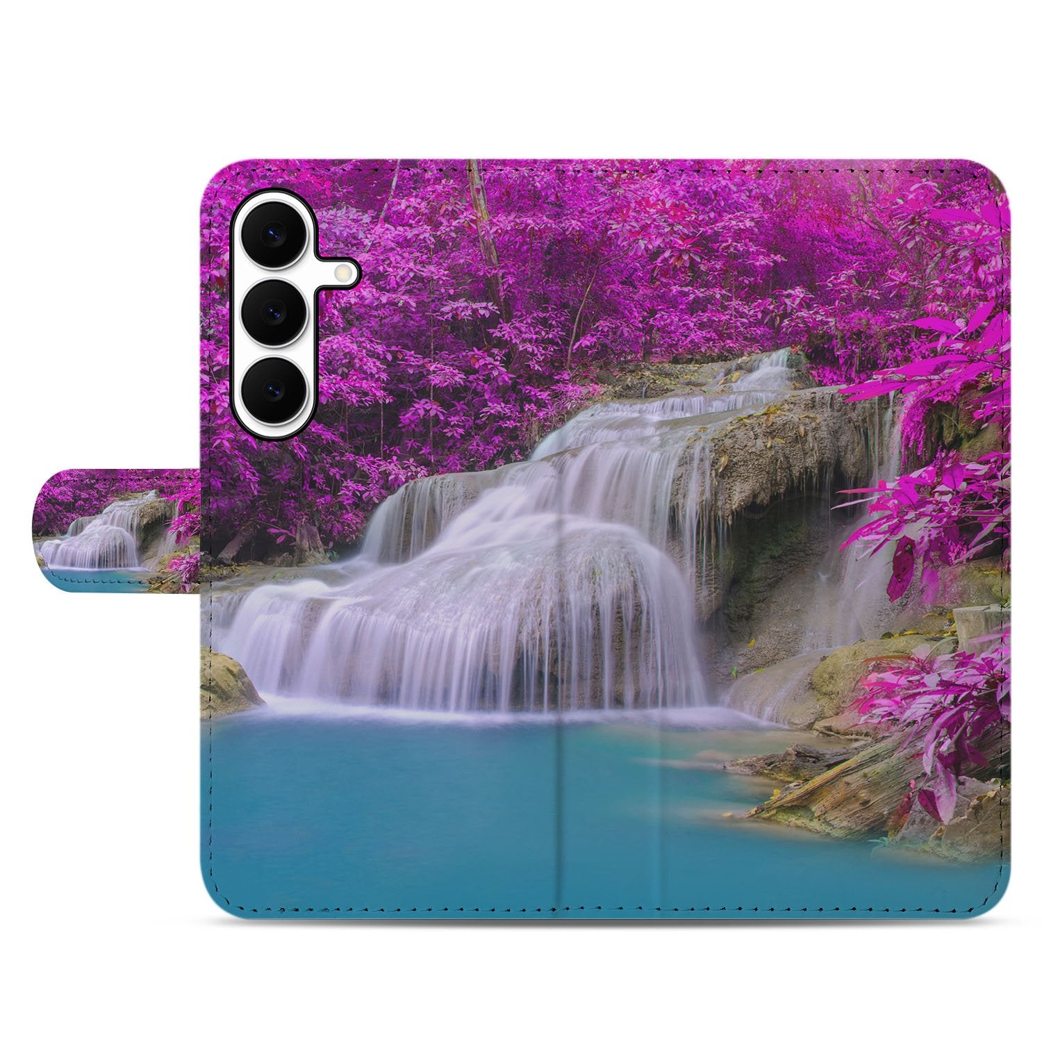 Samsung Galaxy S25 FE Flip Cover Magnetisch Waterval Design Paars