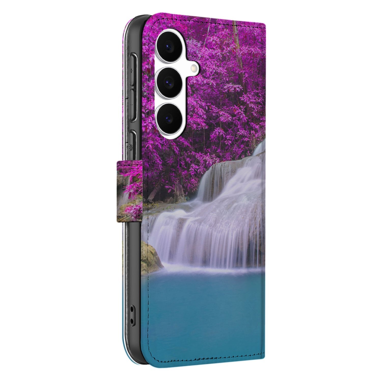 Samsung Galaxy S25 FE Flip Cover Magnetisch Waterval Design Paars