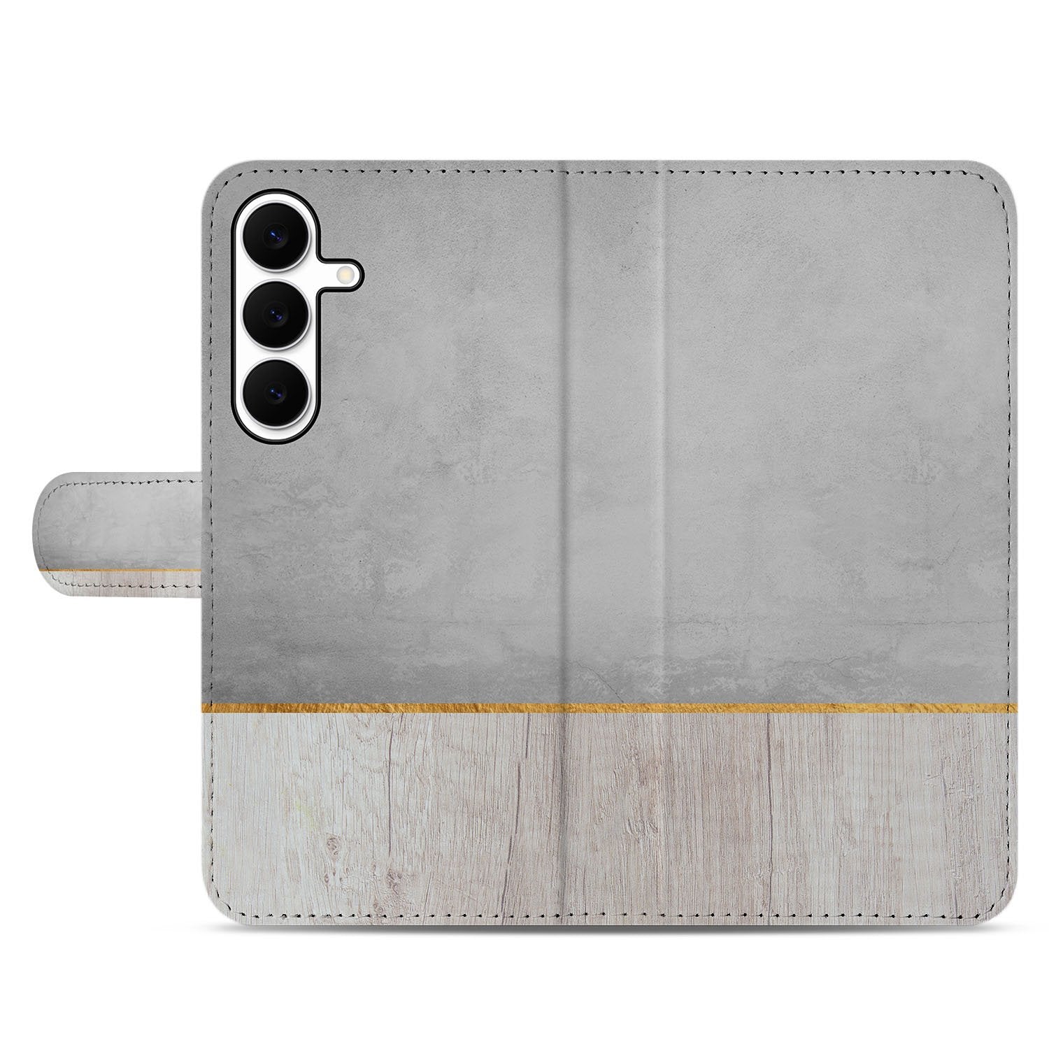 Samsung Galaxy S25 FE Book Style Case Wood Concrete