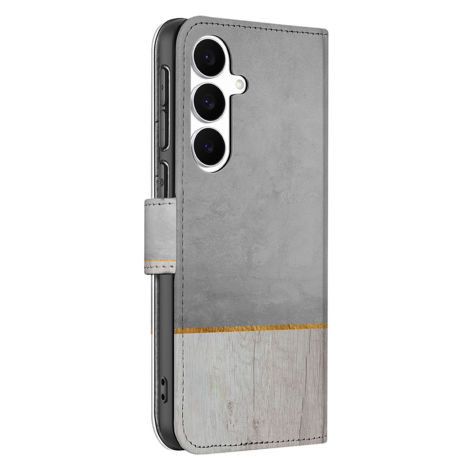 Samsung Galaxy S25 FE Book Style Case Wood Concrete