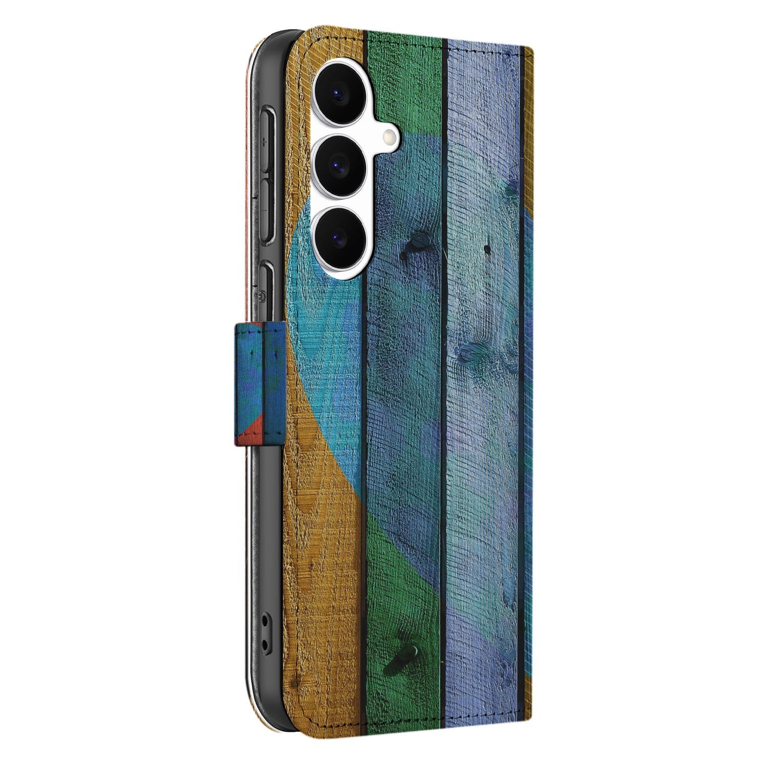 Samsung Galaxy S25 FE Bookstyle Hoesje Wood Heart Bruin Met Pasjes