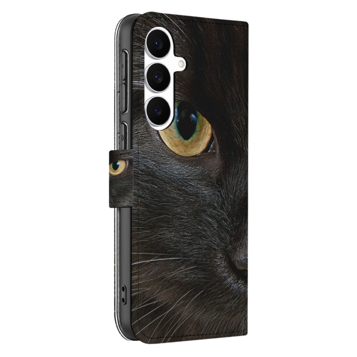 Samsung Galaxy S25 FE Portemonneehoesje Zwarte Kat Met Pasjes