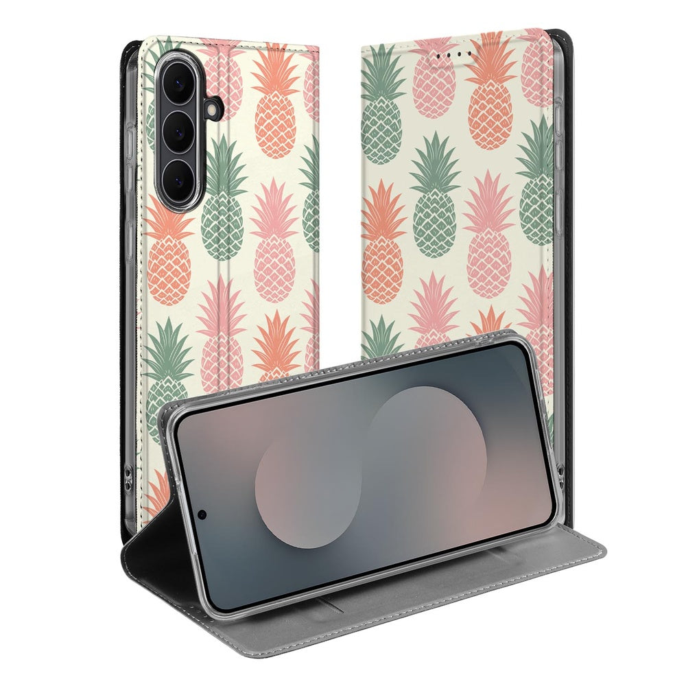 Samsung Galaxy S25 FE Book Cover Ananas book cover ananas voorkant