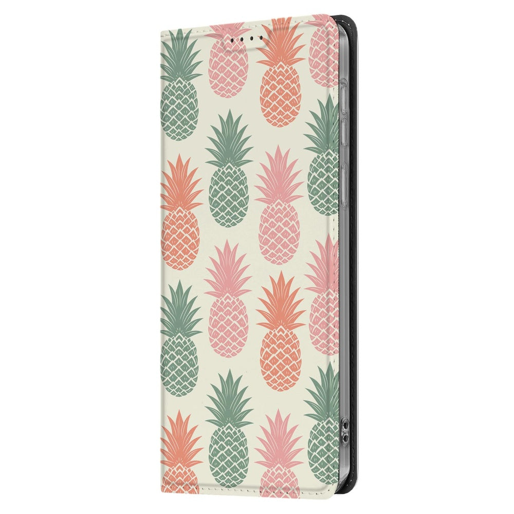 Samsung Galaxy S25 FE Book Cover Ananas book cover ananas design zijaanzicht