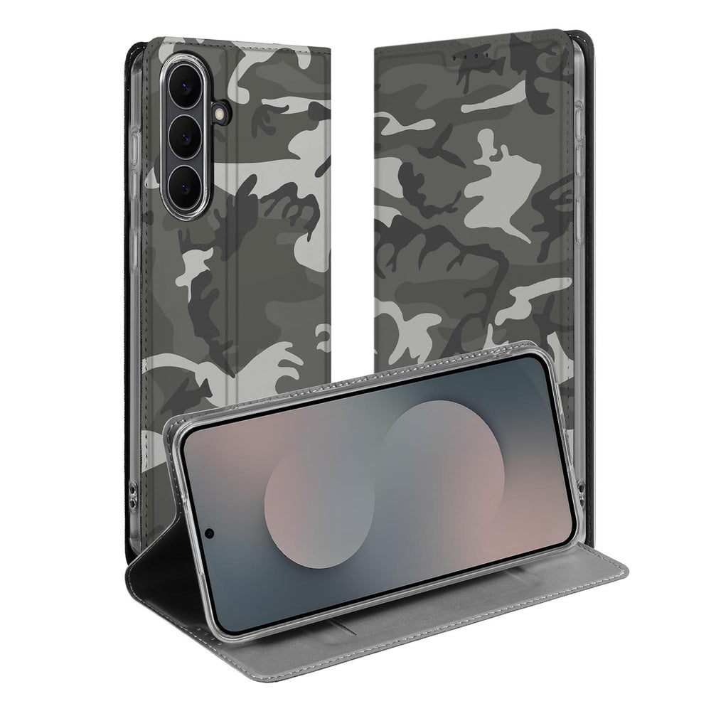 Samsung Galaxy S25 FE Telefoonhoesje Army Light book case camouflage voorkant achterkant
