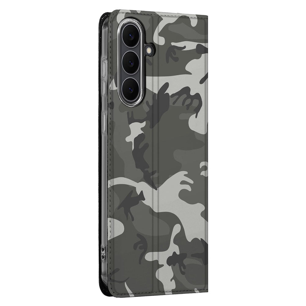 Samsung Galaxy S25 FE Telefoonhoesje Army Light Book Case camouflage zijkant
