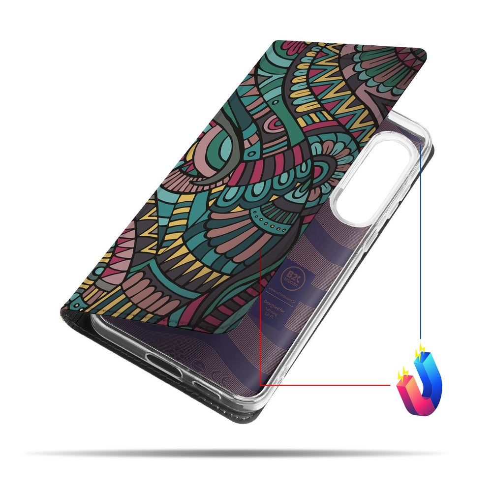 Samsung Galaxy S25FE Flip Style Cover Aztec design Aztec print aanzicht