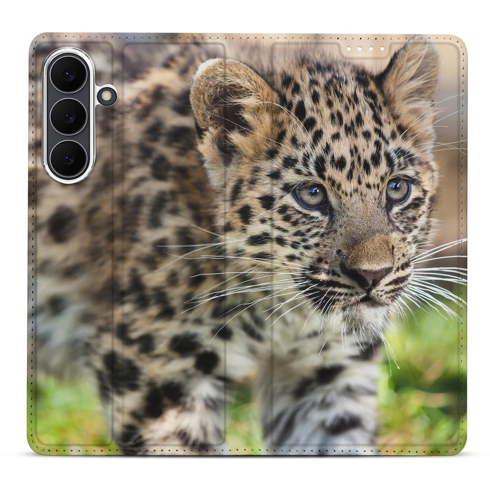 Samsung Galaxy S25 FE Standcase Hoesje Baby Luipaard baby luipaard patroon voorkant