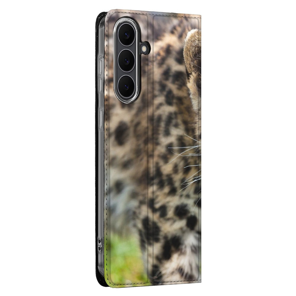 Samsung Galaxy S25 FE Standcase Hoesje Baby Luipaard design baby luipaard aanzicht