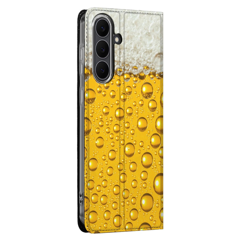 Samsung Galaxy S25 FE Wallet Case Bier bierprint design aanzicht