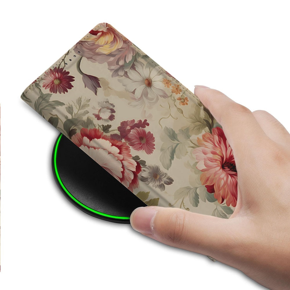 Samsung Galaxy S25 FE Book Case Bloemen bloemen design hand aanzicht