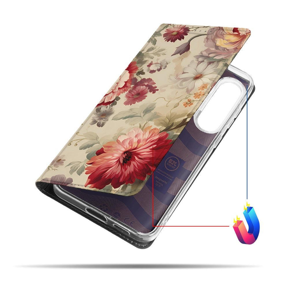 Samsung Galaxy S25 FE Book Case Bloemen bloemen design bovenaanzicht