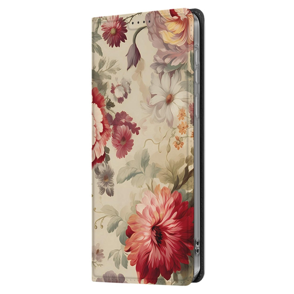 Samsung Galaxy S25 FE Book Case Bloemen design bloemen zijaanzicht