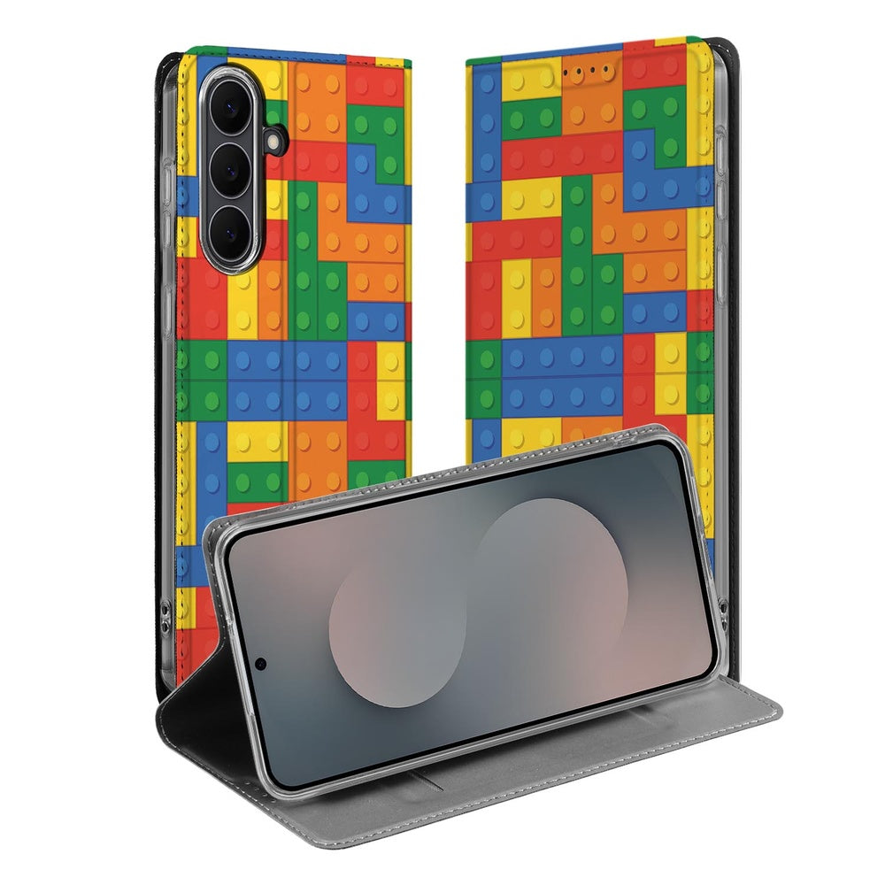 Samsung Galaxy S25 FE Book Cover Blokken book case blokken design voorkant achterkant