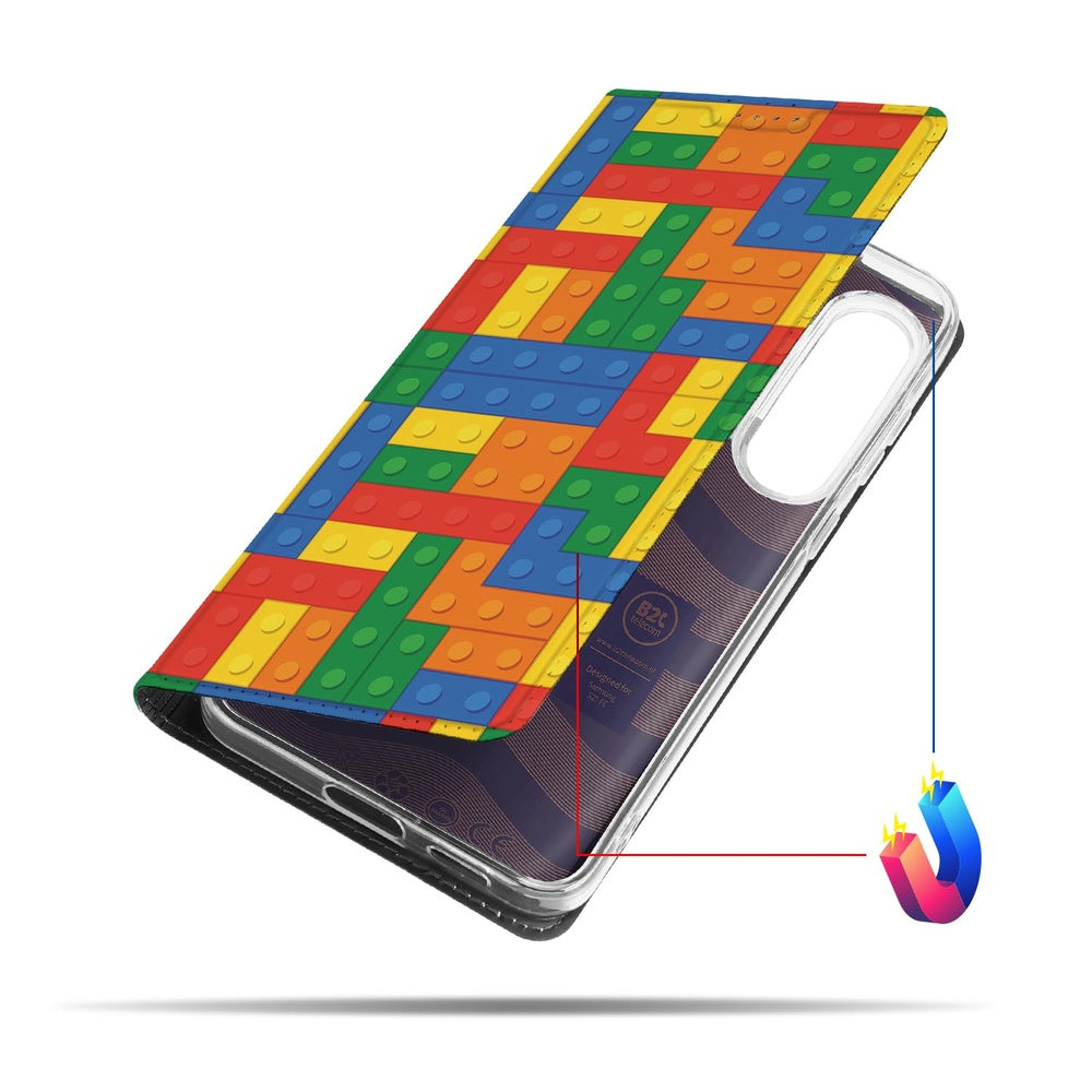 Samsung Galaxy S25 FE Book Cover Blokken kleurrijk blokken druk design aanzicht