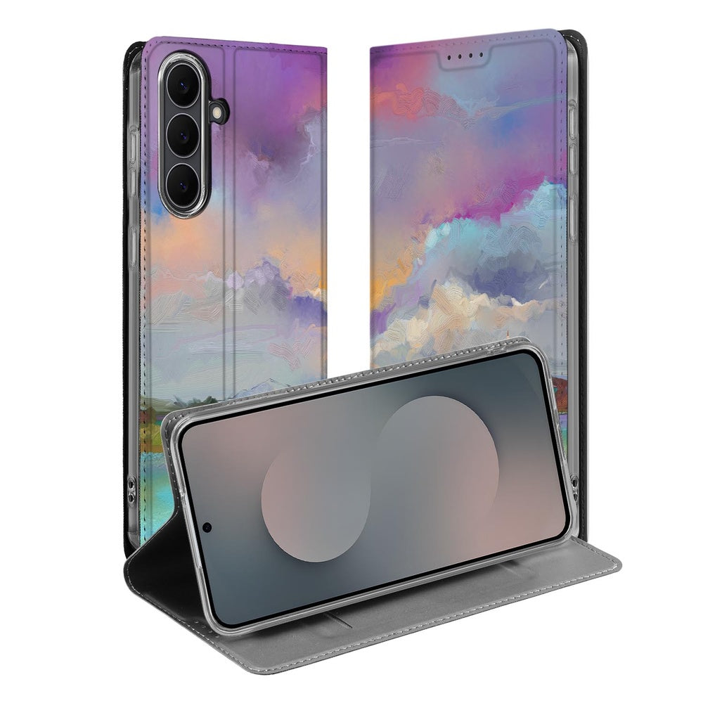 Samsung Galaxy S25FE Bookcase Boat design kleurrijk aanzicht