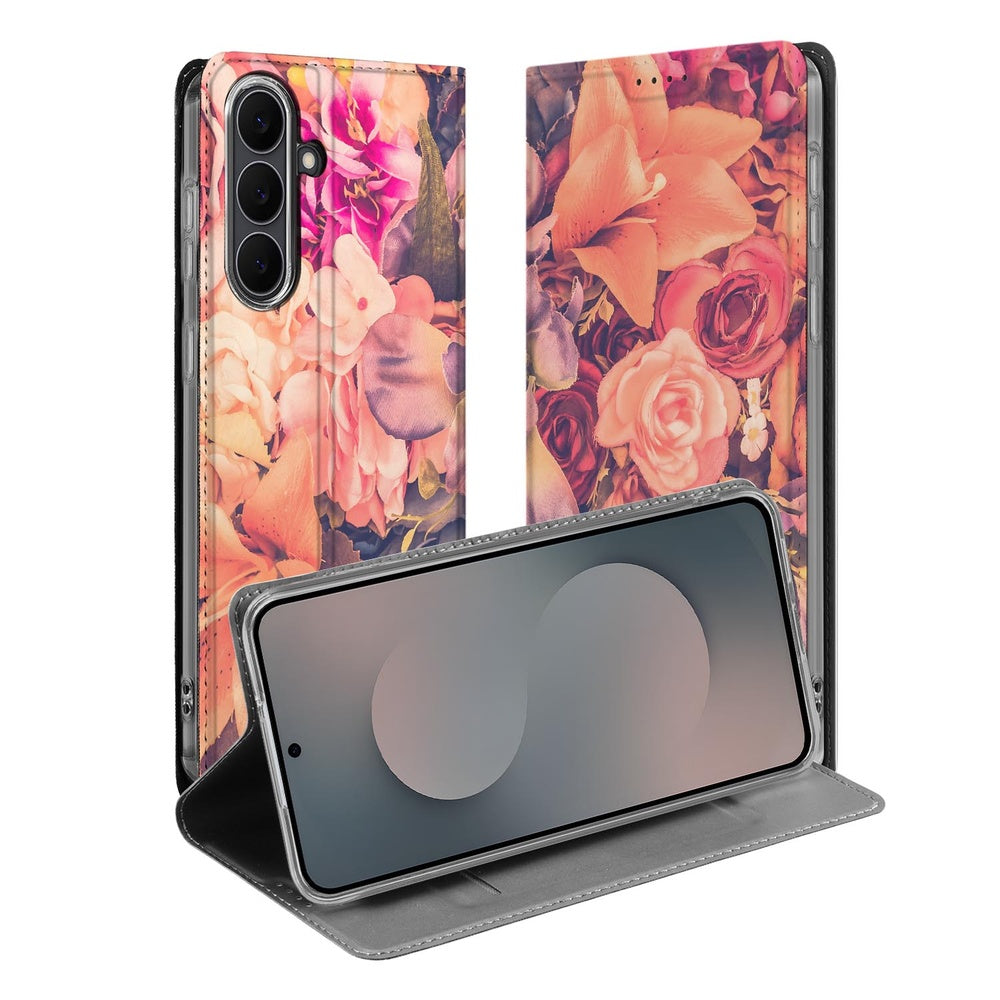 Samsung Galaxy S25 FE Telefoonhoesje Bosje Bloemen Book Case bloemenprint open zijkant