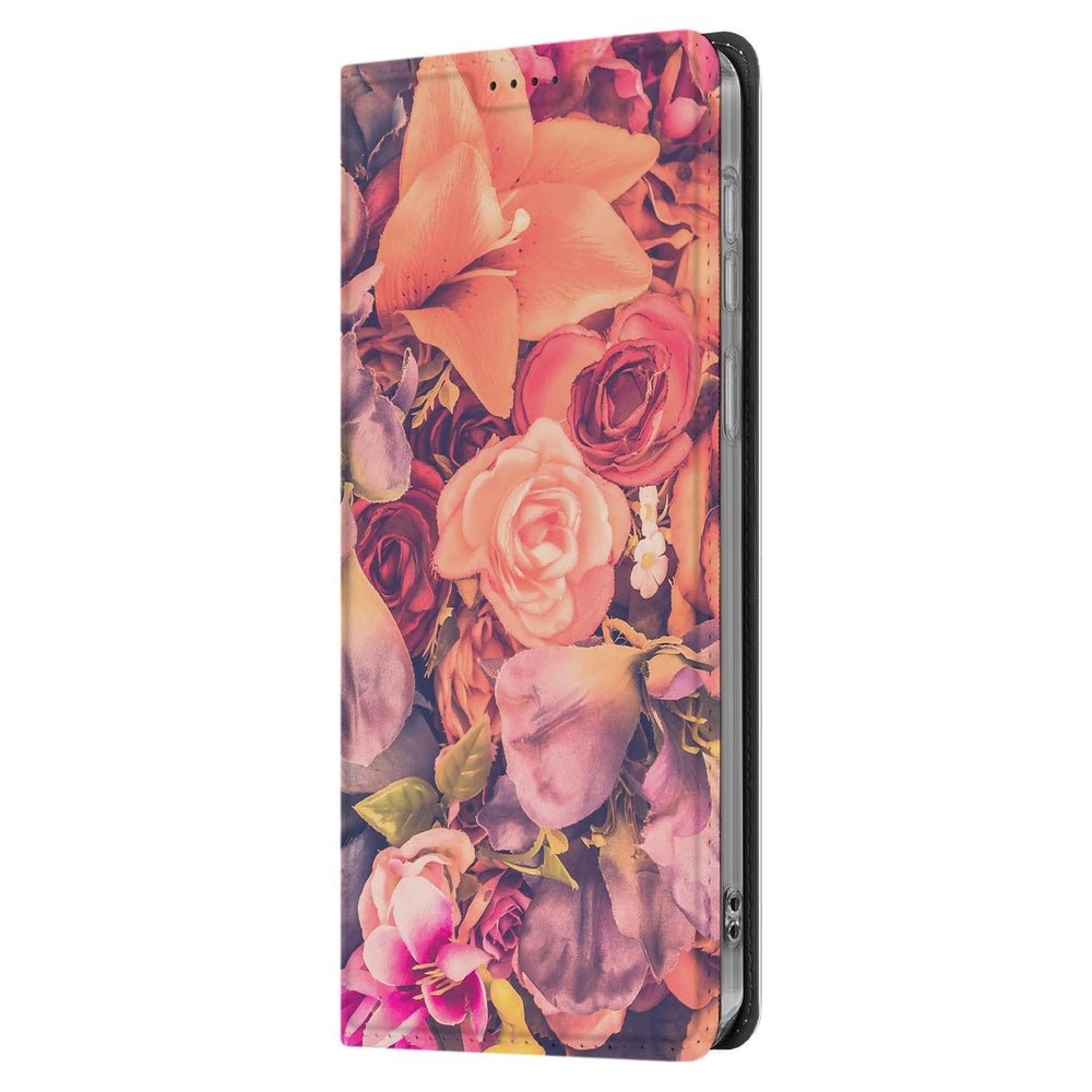 Samsung Galaxy S25 FE Telefoonhoesje Bosje Bloemen Book Case bloemenprint zijkant