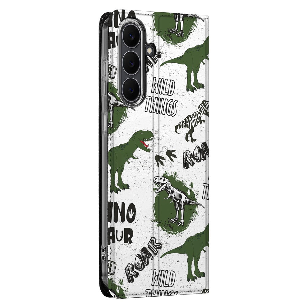 Samsung Galaxy S25FE Stand Case Hoesje Dinosaurus dino ontwerp voorkant
