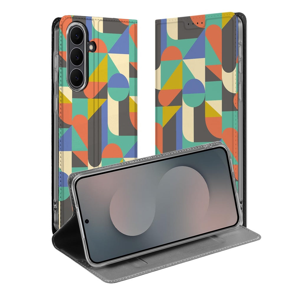 Samsung Galaxy S25 FE Book Cover Funky Retro book cover funky retro design voorkant