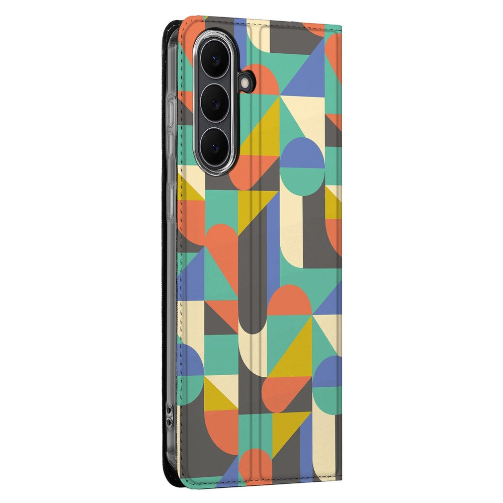 Samsung Galaxy S25 FE Book Cover Funky Retro design funky retro aanzicht