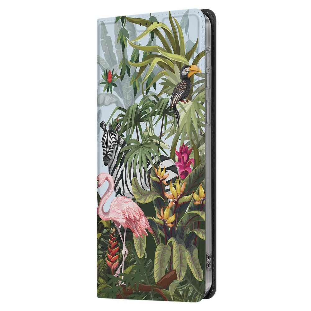 Standcase Hoesje Samsung Galaxy S25 FE Jungle jungle-print design zijaanzicht