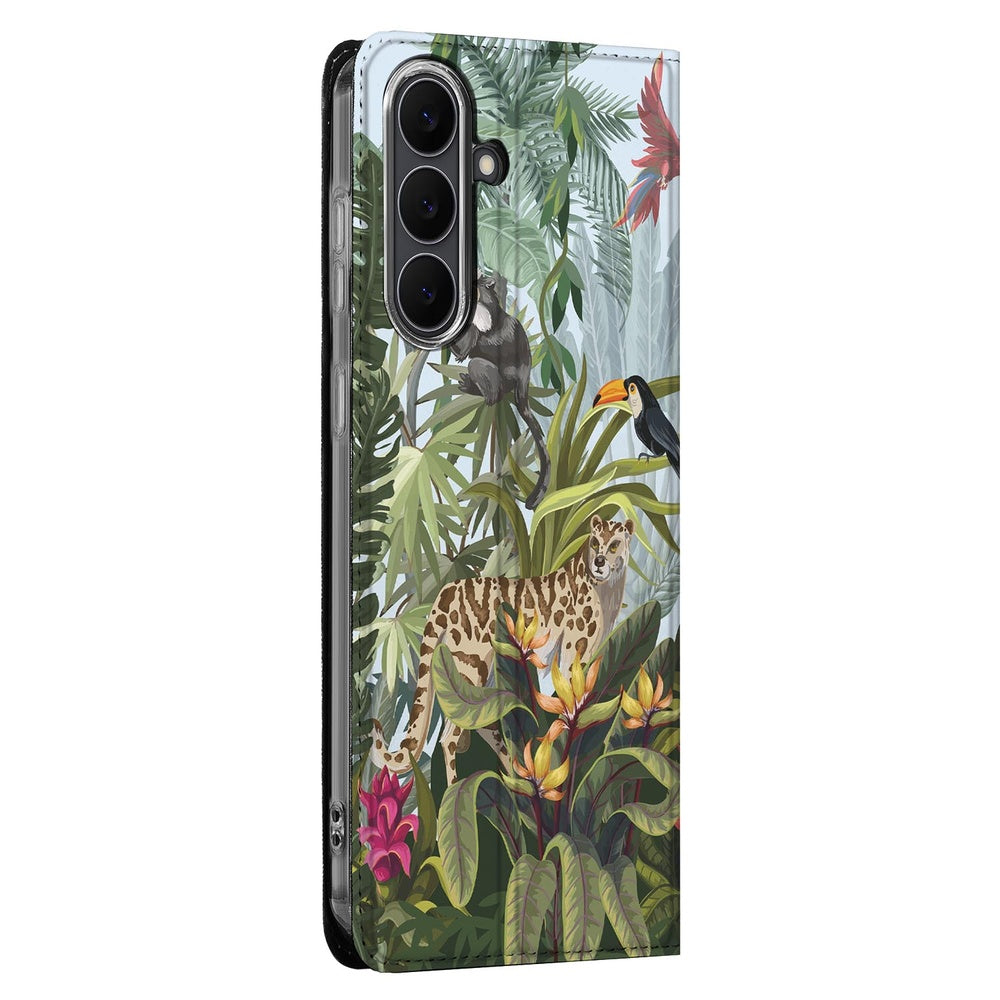 Standcase Hoesje Samsung Galaxy S25 FE Jungle jungle-print design zijkant