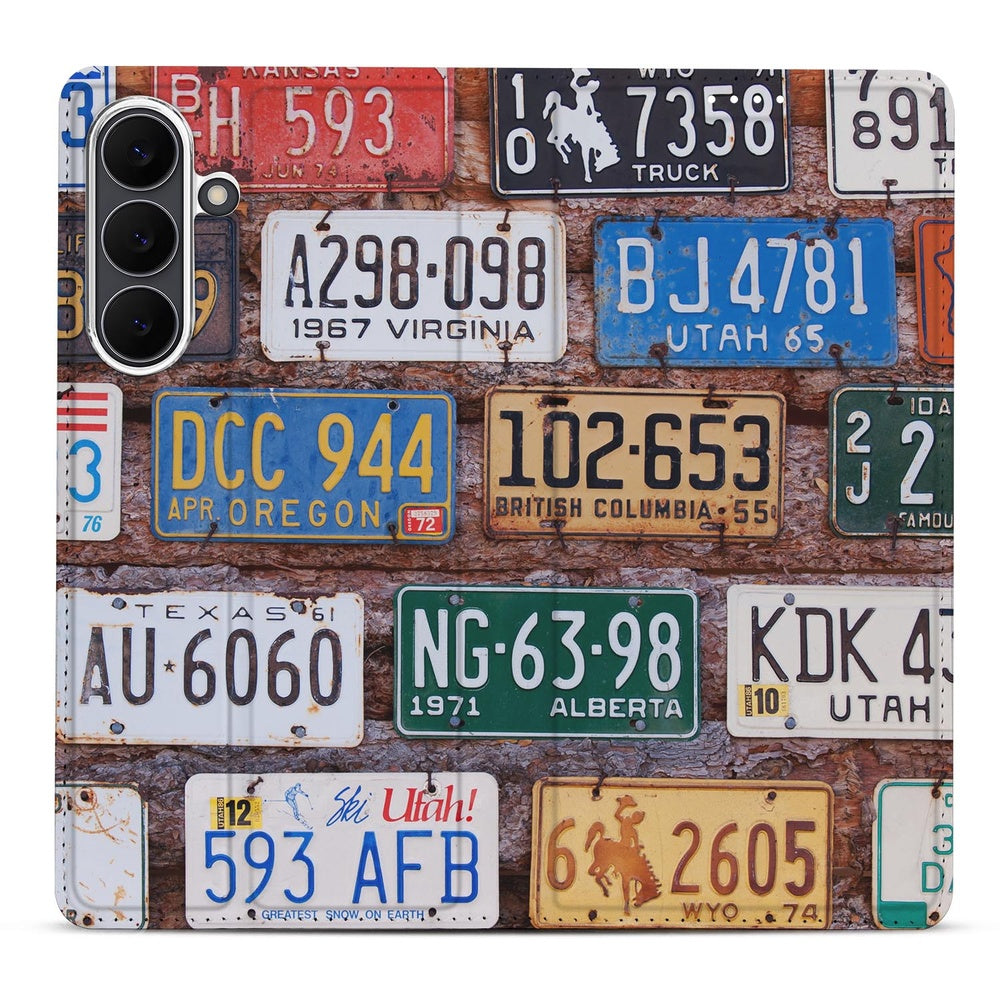 Smart Cover Hoesje Samsung Galaxy S25 FE Kentekenplaten design kentekenplaten aanzicht