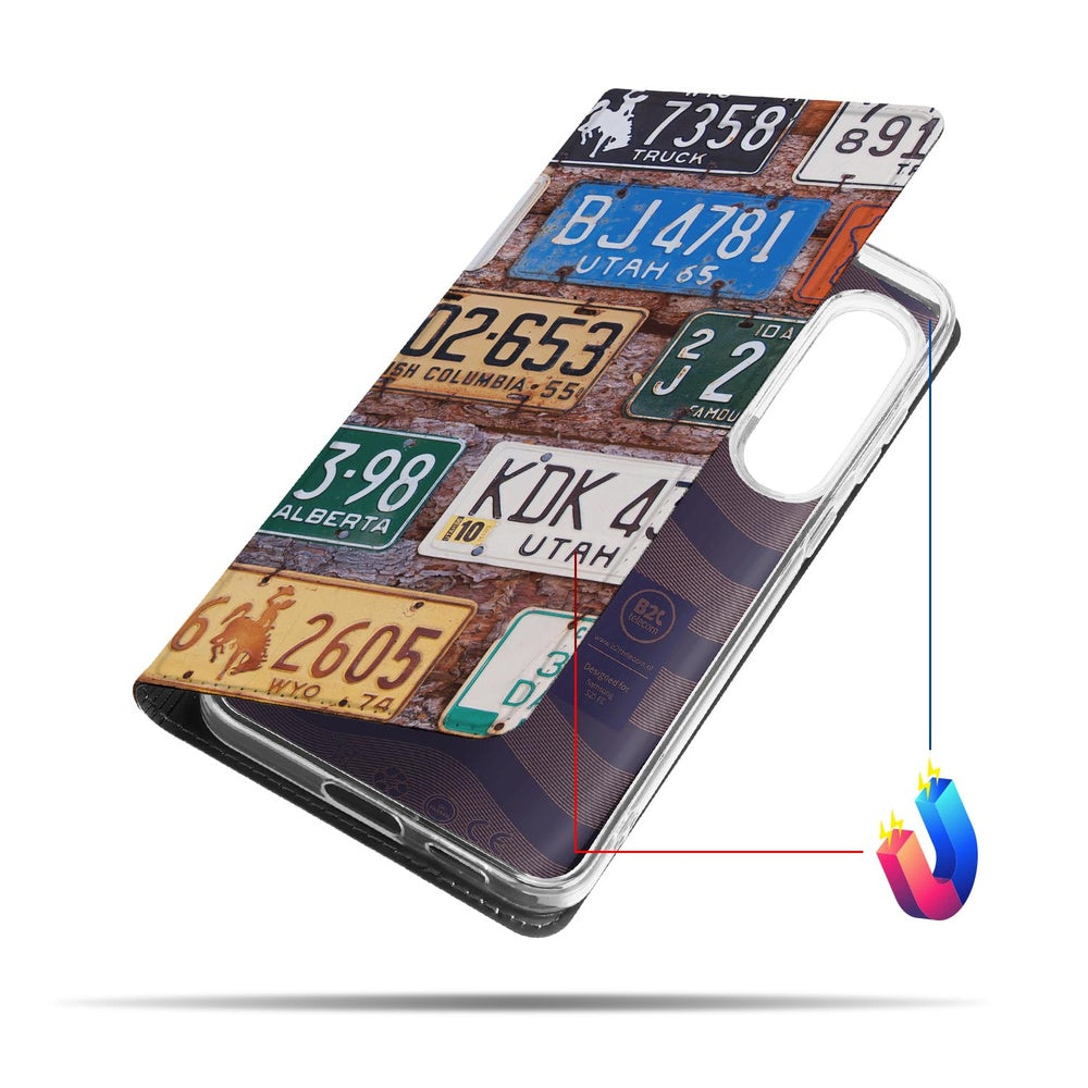 Smart Cover Hoesje Samsung Galaxy S25 FE Kentekenplaten book case kentekenplaten aanzicht