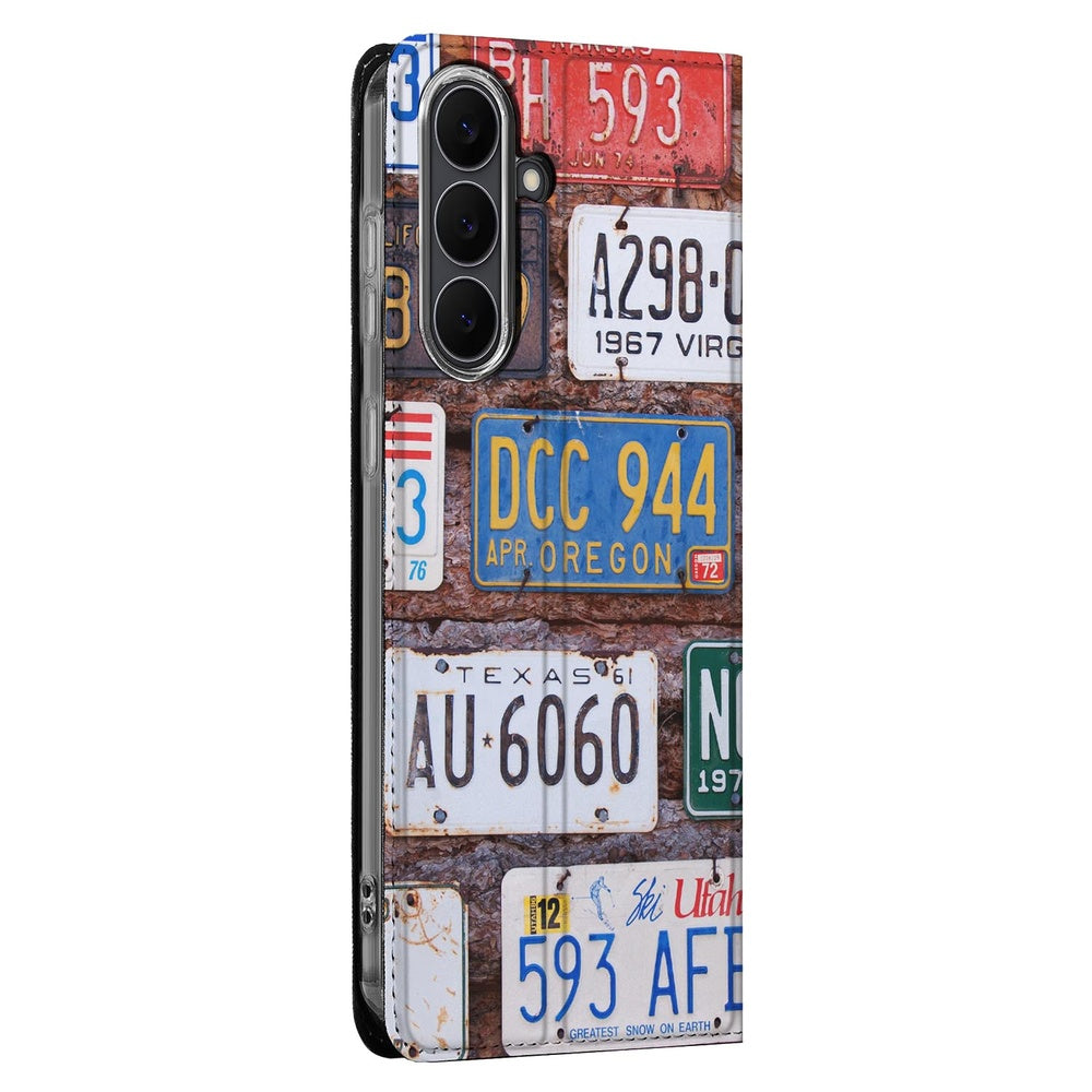 Samsung Galaxy S25 FE Smart Cover Hoesje Kentekenplaten boek hoes voorkant