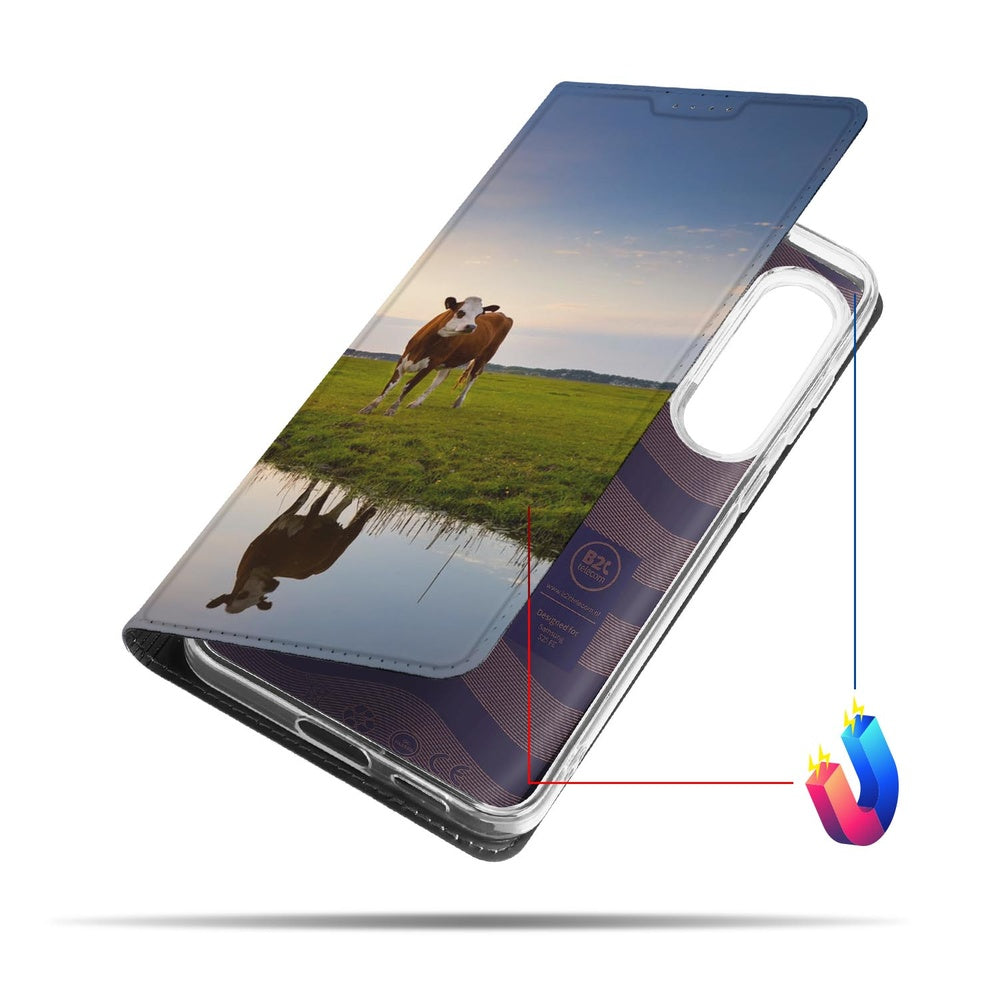 Samsung Galaxy S25 FE Stand Case Hoesje Koe zijkant