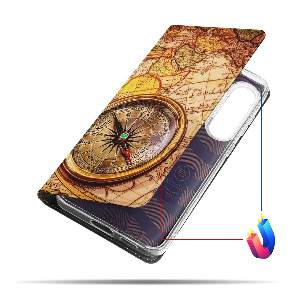 Samsung Galaxy S25FE Wallet Case Kompas voorkant kompas motief