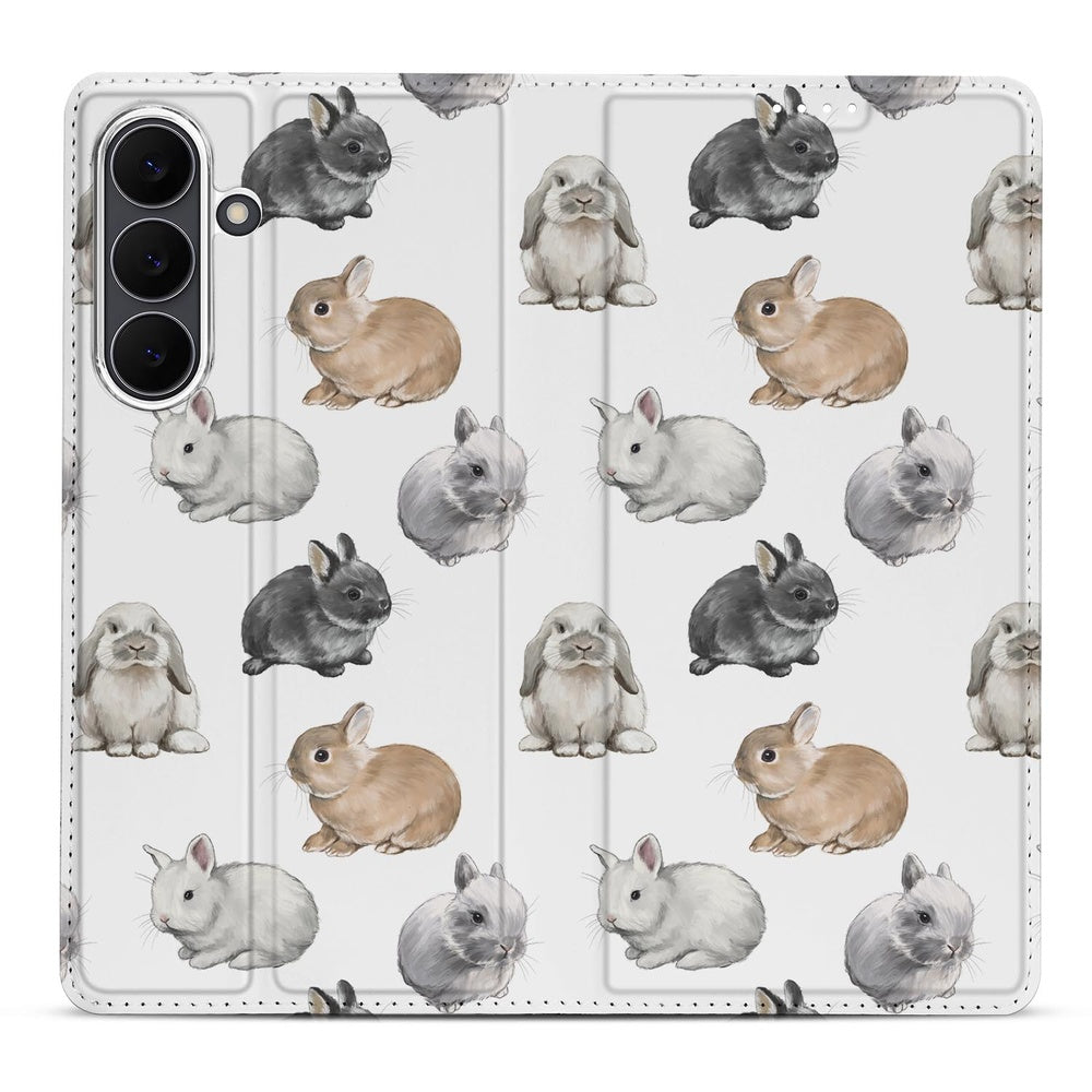 Bookcase Samsung Galaxy S25 FE Konijntjes konijntjes design voorkant