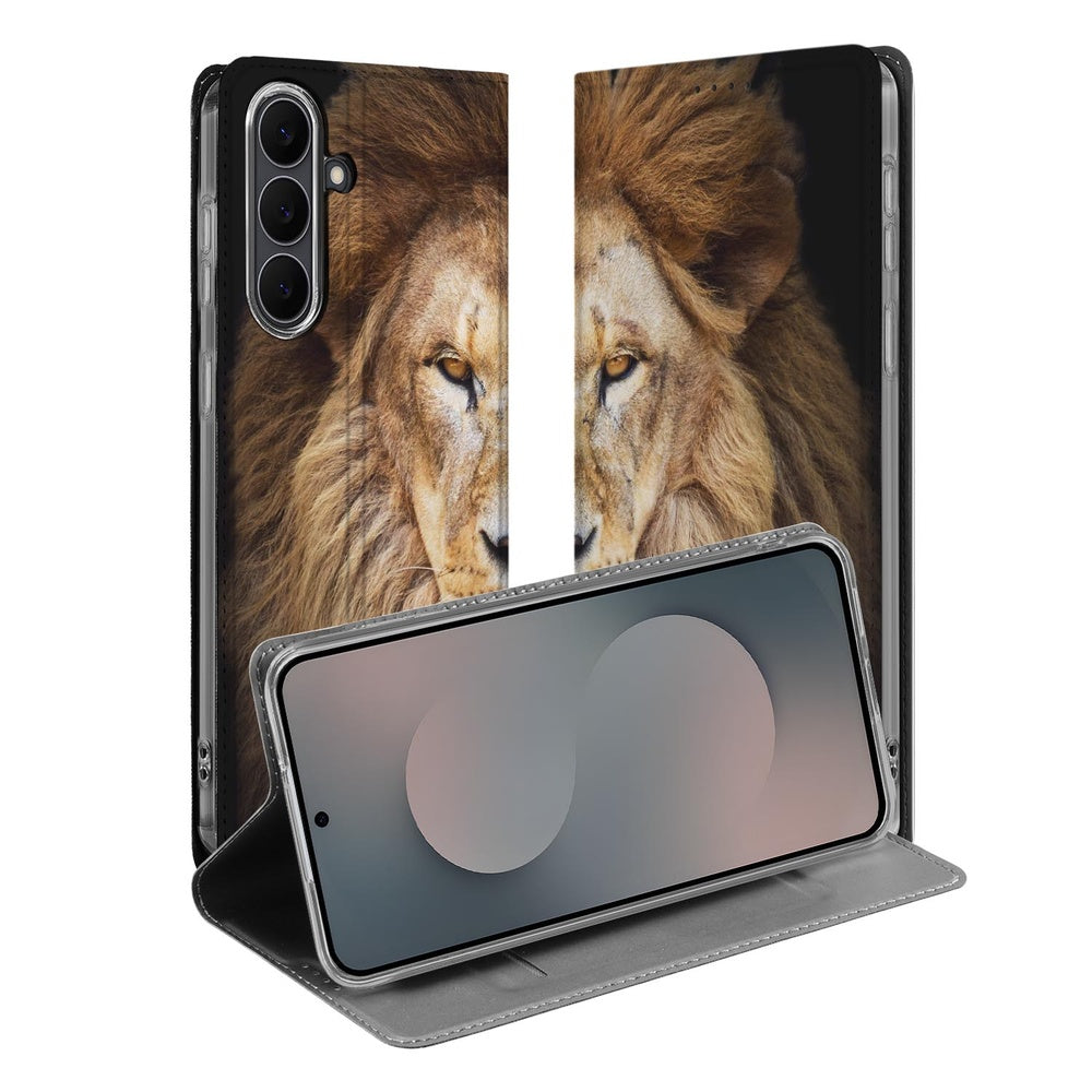 Samsung Galaxy S25 FE Book Wallet Case Leeuw voorzijde leeuwenkop