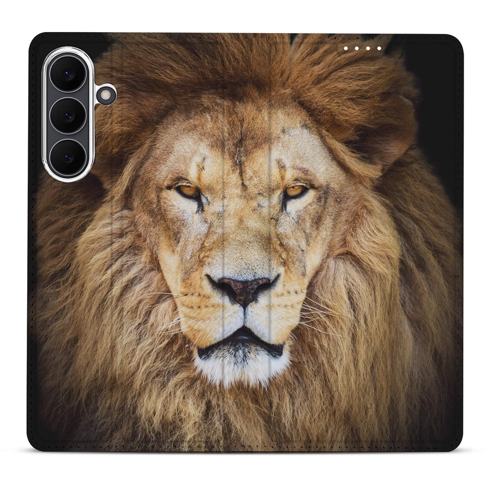 Book Wallet Case Samsung Galaxy S25 FE Leeuw leeuwenkop design voorkant
