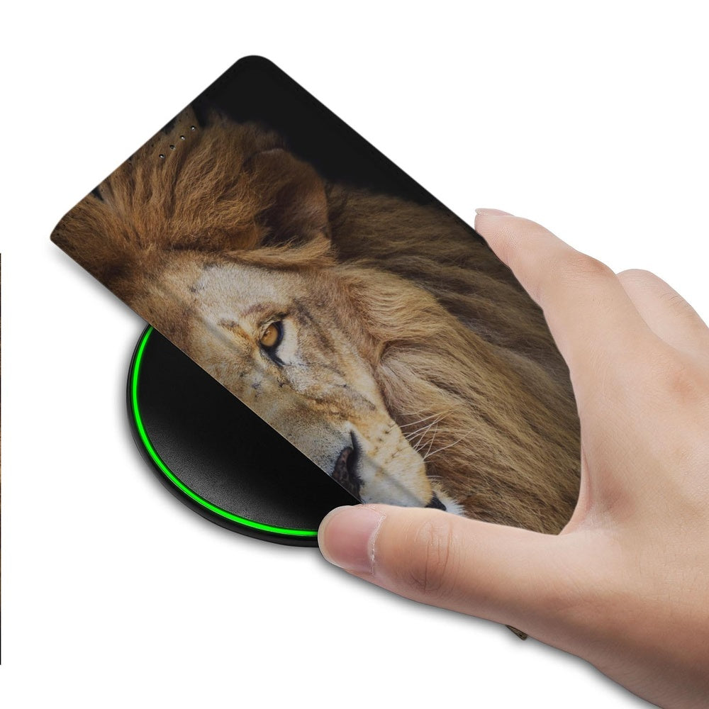 Samsung Galaxy S25 FE Leeuw Book Wallet Case leeuwenkop aanzicht