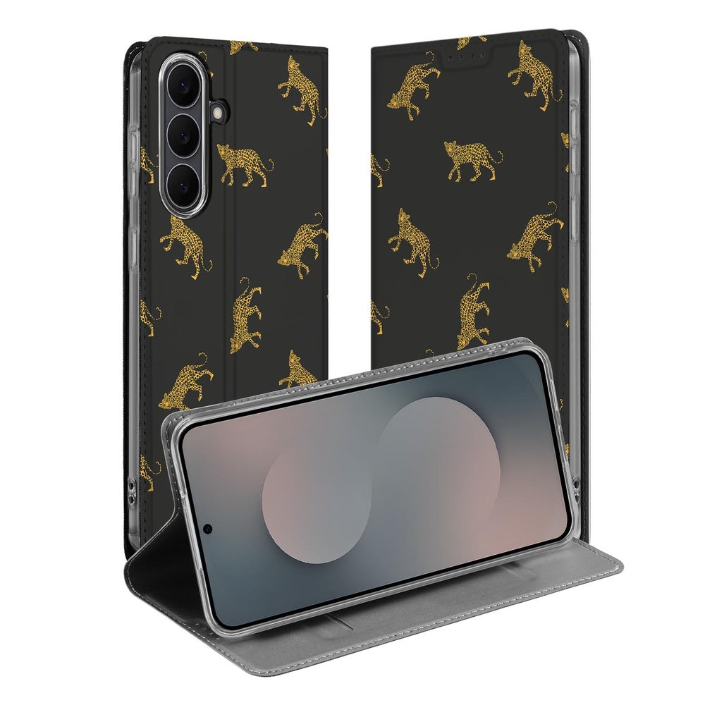 Standcase Hoesje Samsung Galaxy S25 FE Leopards leopards design voorkant