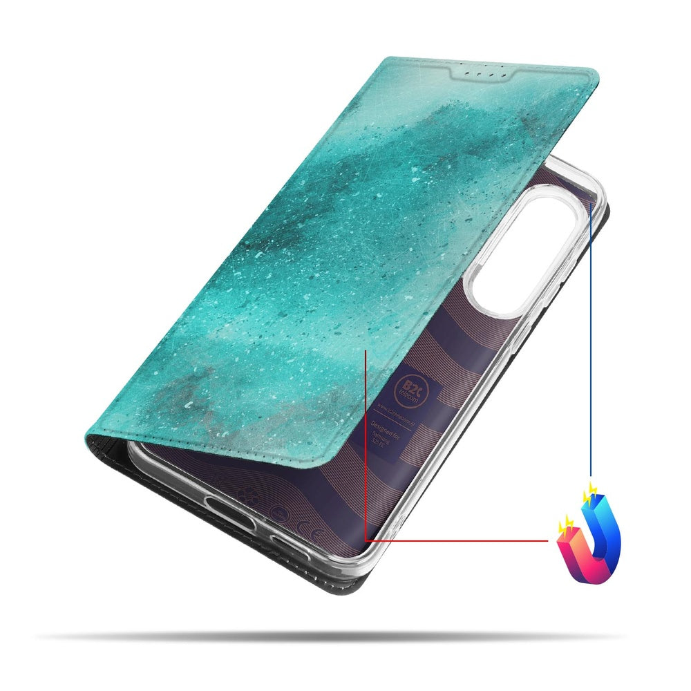 Samsung Galaxy S25 FE Telefoonhoesje met magneet Painting Blue aanzicht