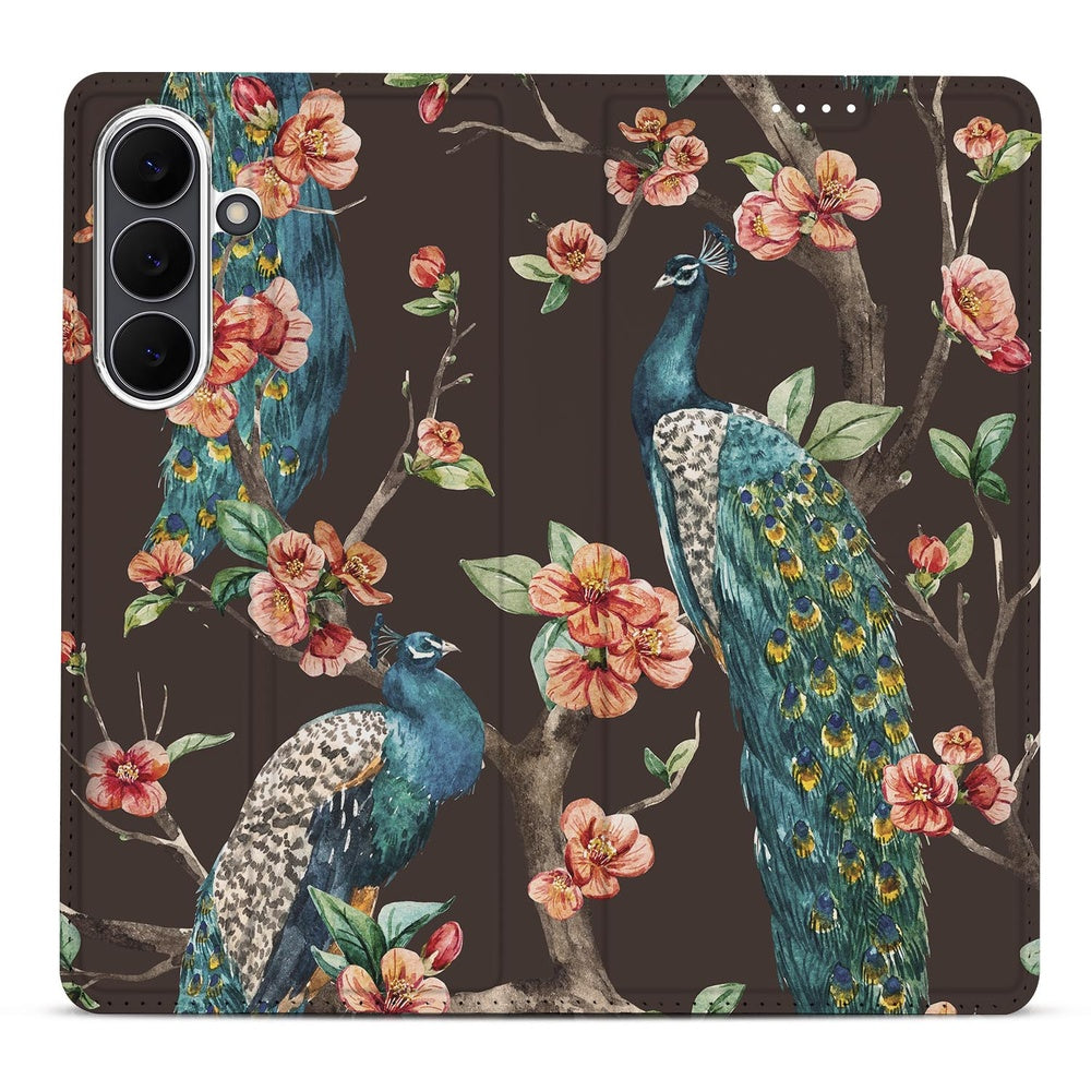 Samsung Galaxy S25 FE Book Cover Pauw met Bloemen voorkant