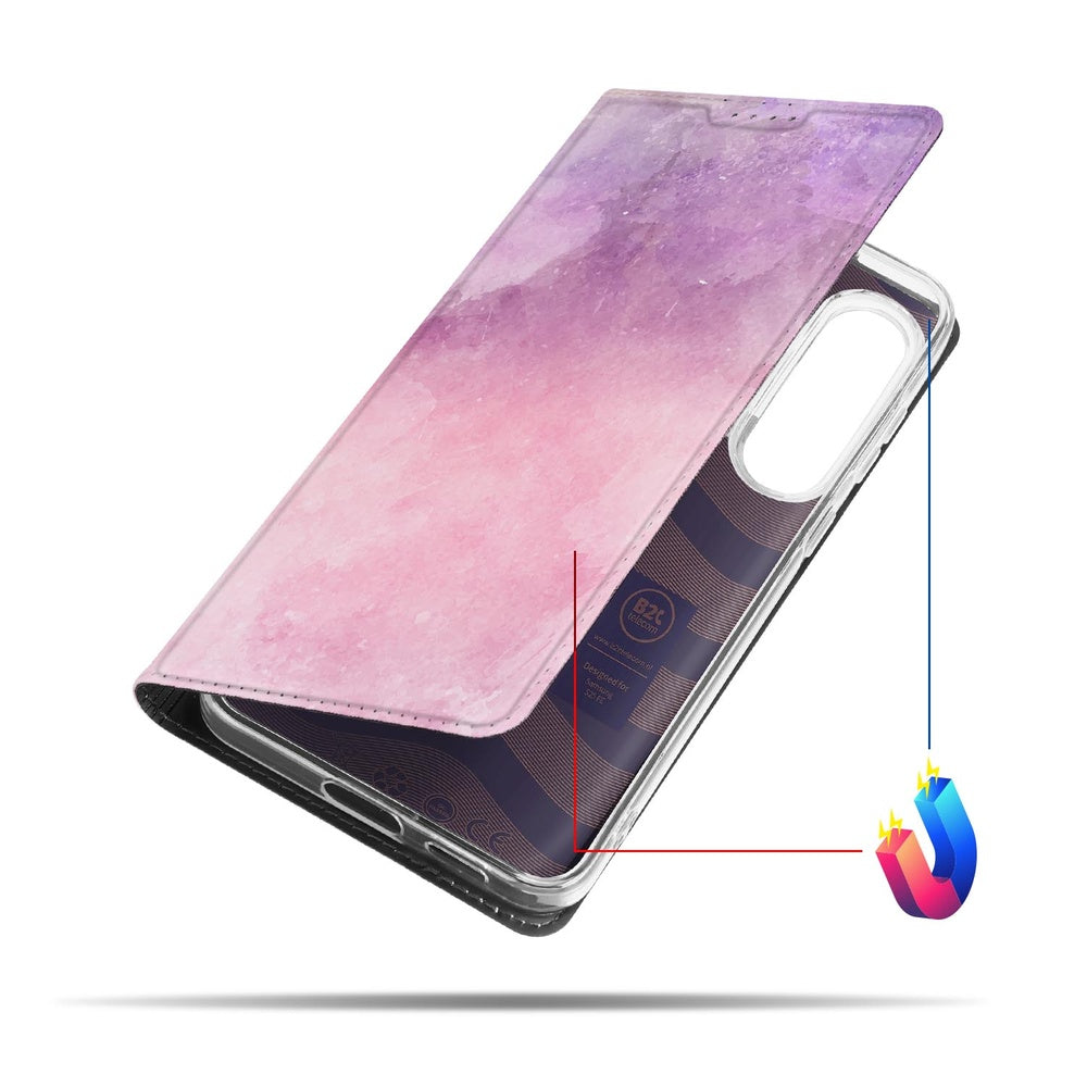 Samsung Galaxy S25 FE Telefoonhoesje Pink Purple Paint Design Aanzicht