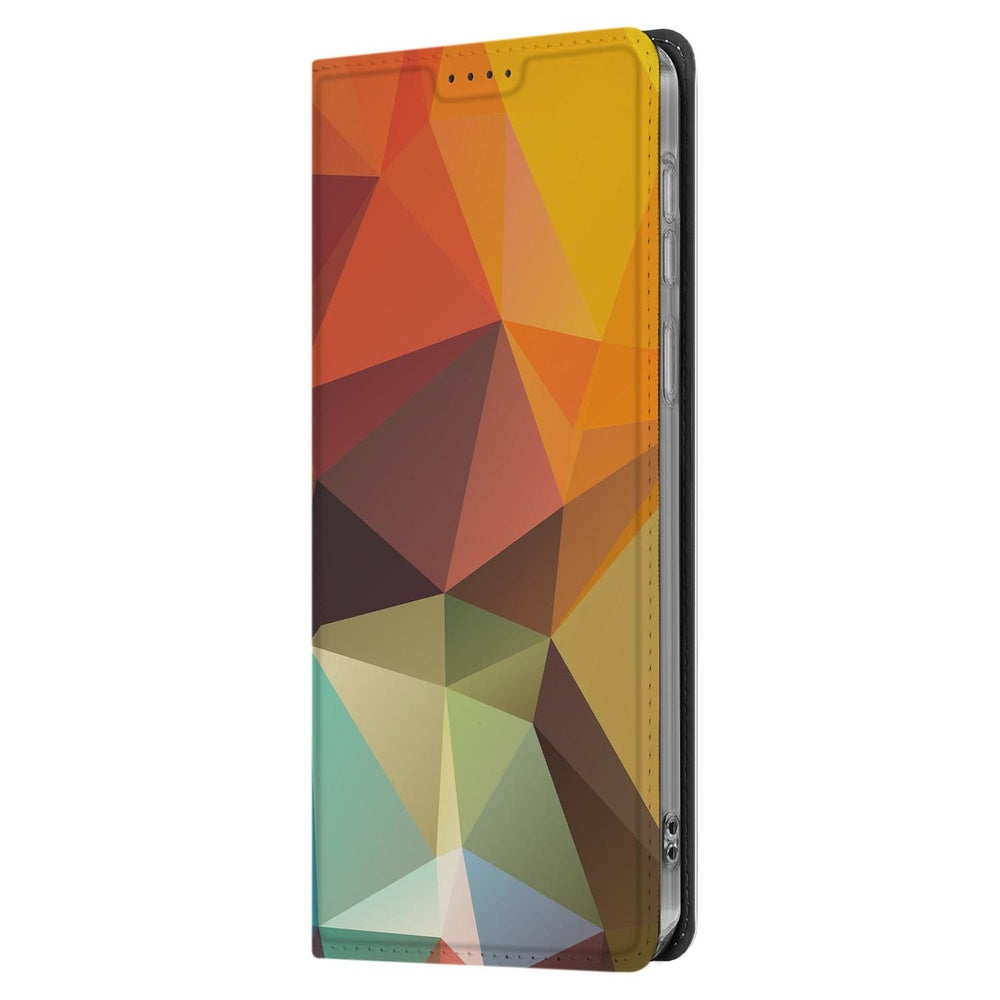 Samsung Galaxy S25FE Book Wallet Case Polygon Color zijaanzicht gekleurd patroon