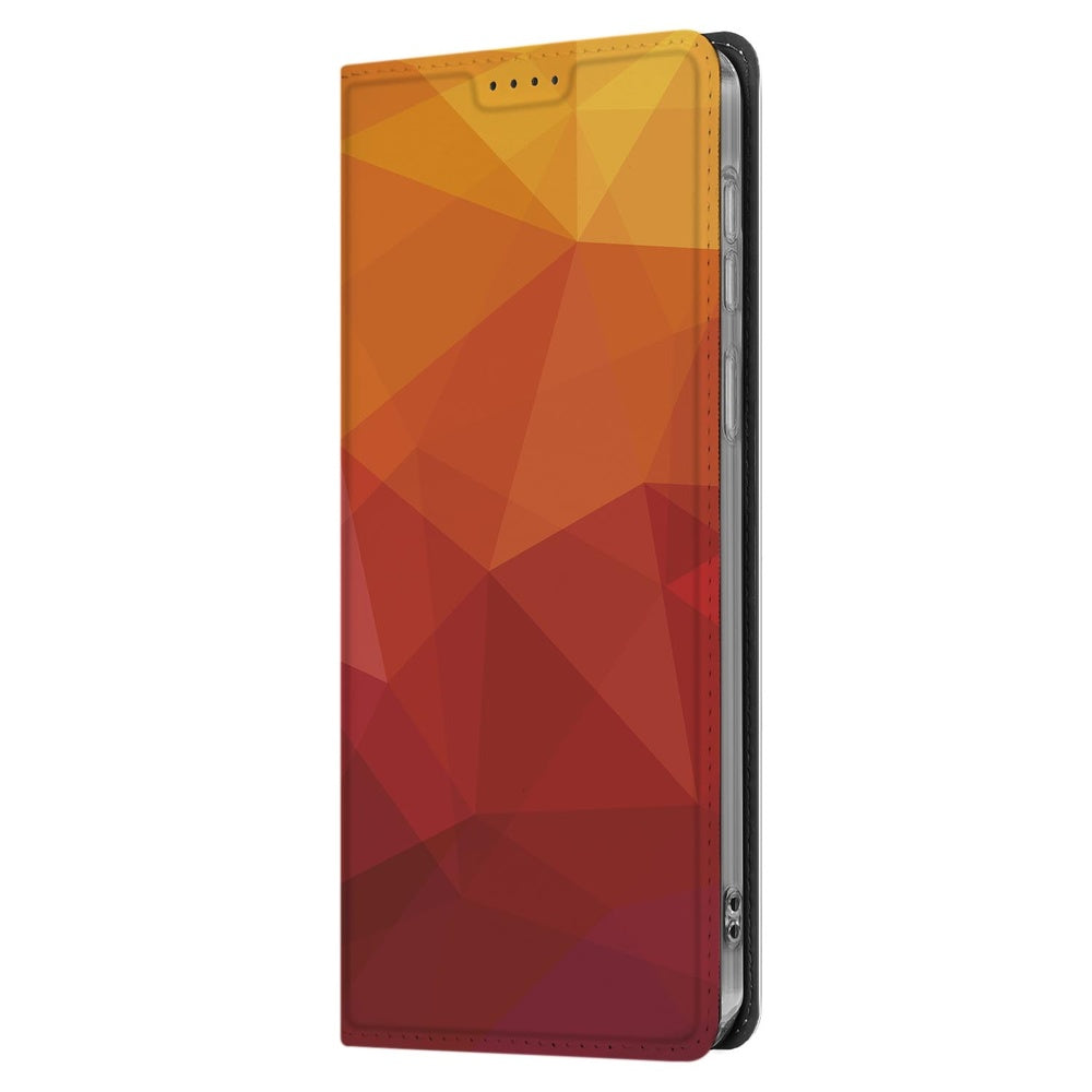 Book Case Samsung Galaxy S25 FE Polygon Red designnaam polygon aanzicht