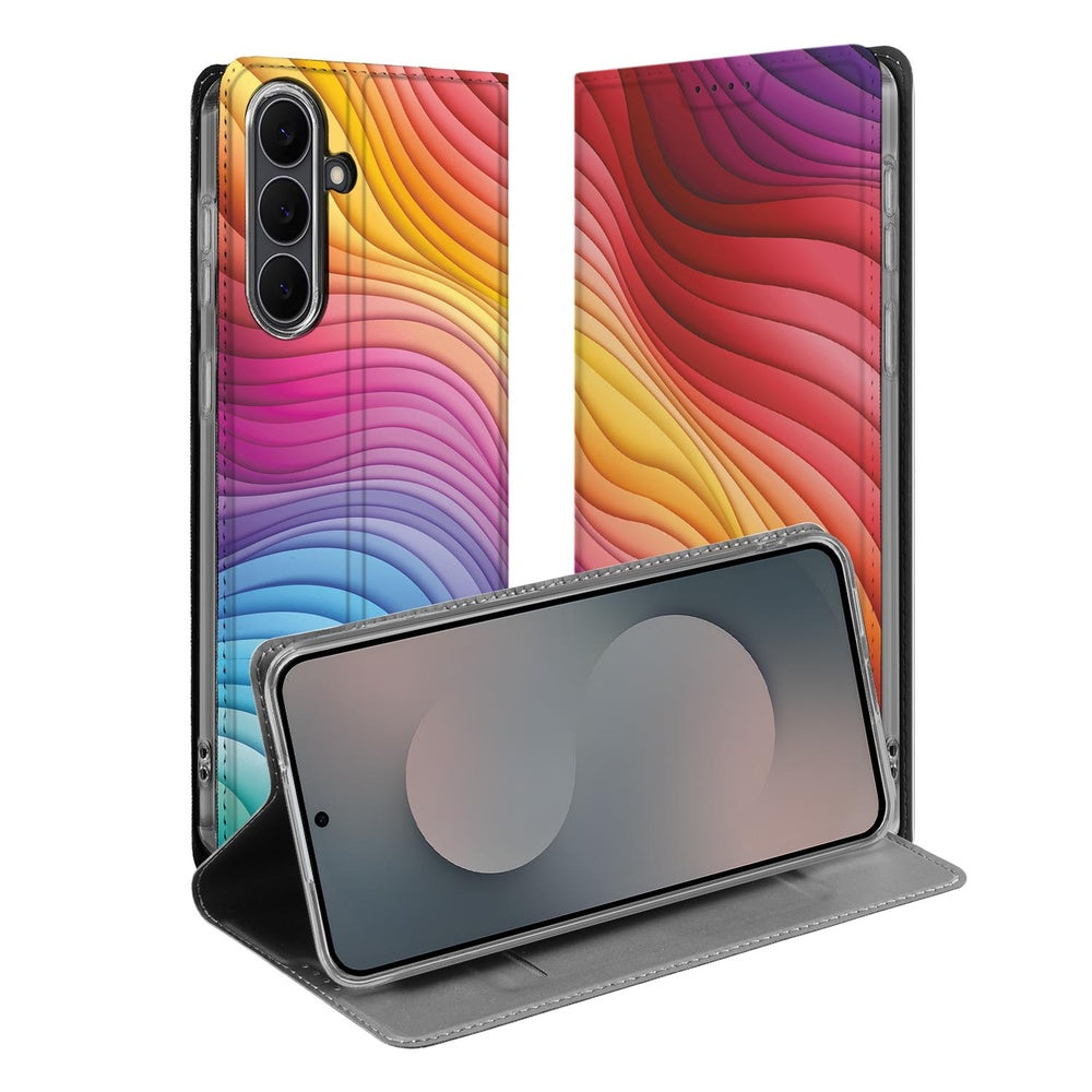Bookcase Samsung Galaxy S25 FE Regenboog regenboog design vooraanzicht