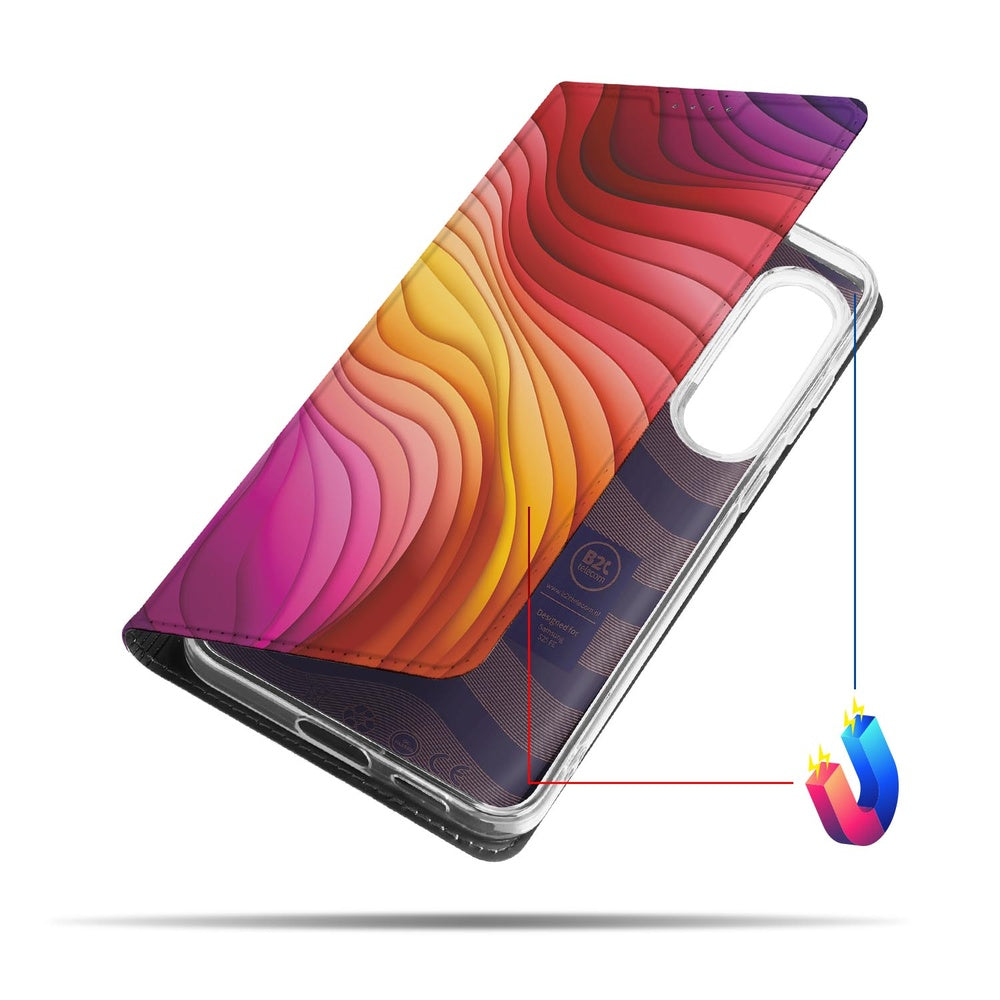 Samsung Galaxy S25 FE Bookcase Regenboog design zijaanzicht