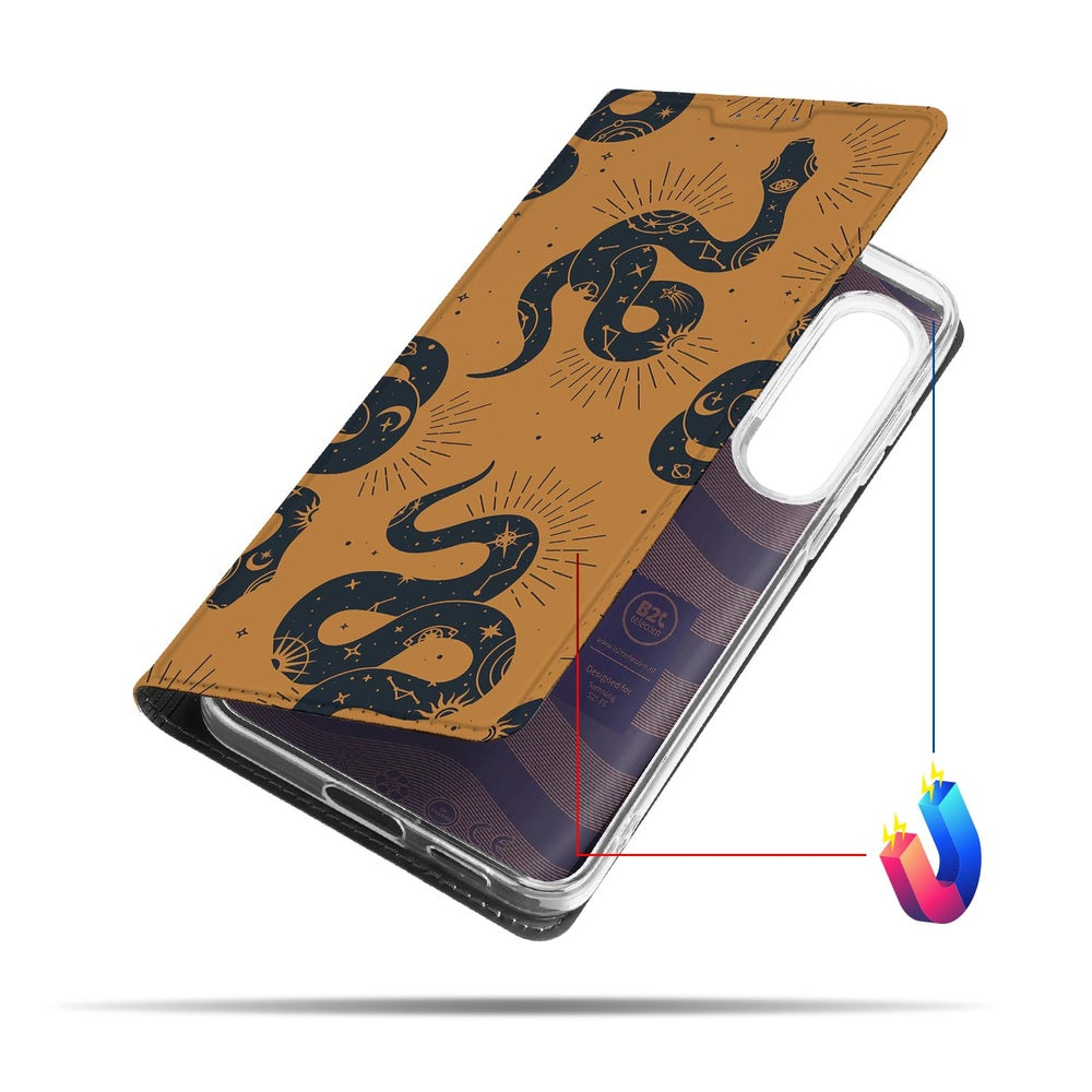 Samsung Galaxy S25 FE Book Wallet Case Snakes zijkant