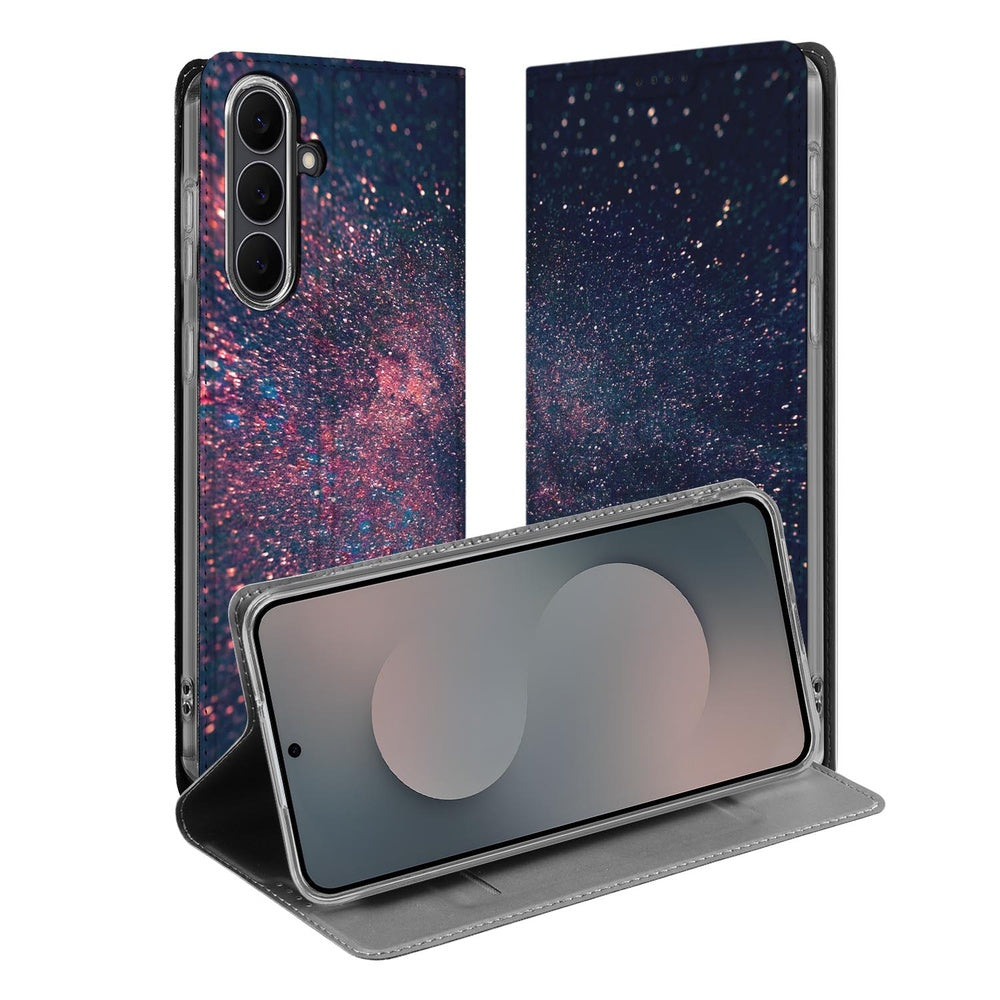 Samsung Galaxy S25 FE Stars Flip Style Cover open design paarse blauwe sterren