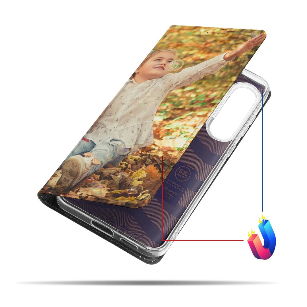 Samsung S25 FE Hoesje Maken | Stand Case design kind herfst aanzicht